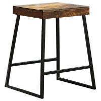 Coaster Furniture 110699 Mindo Backless Counter Height Stool Warm Chestnut and Matte Black